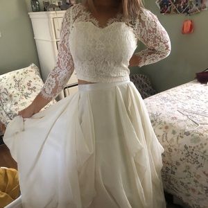 Two piece bridal set: Size M top & size 28 skirt